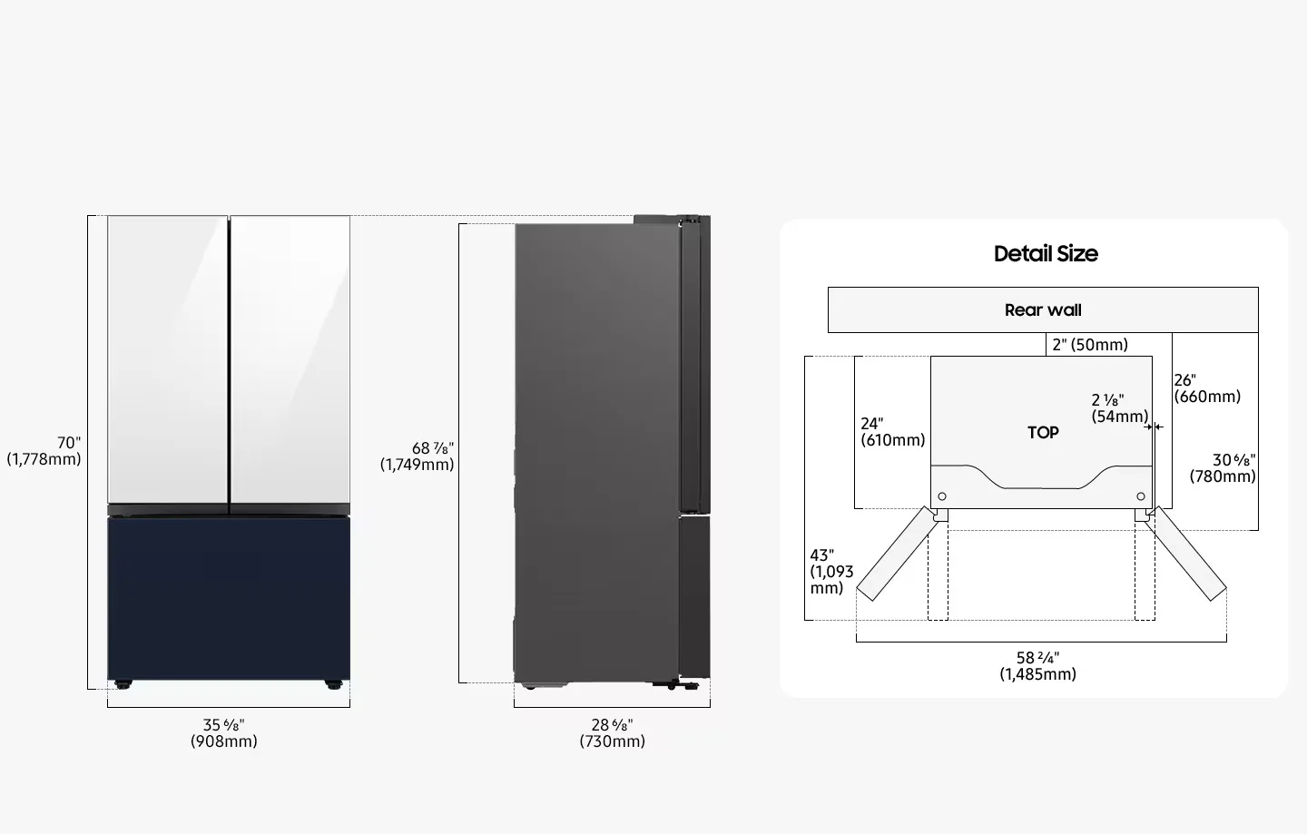 Samsung Bespoke AI 4 Door French Door Refrigerator SpaceMax 674L - Image 4