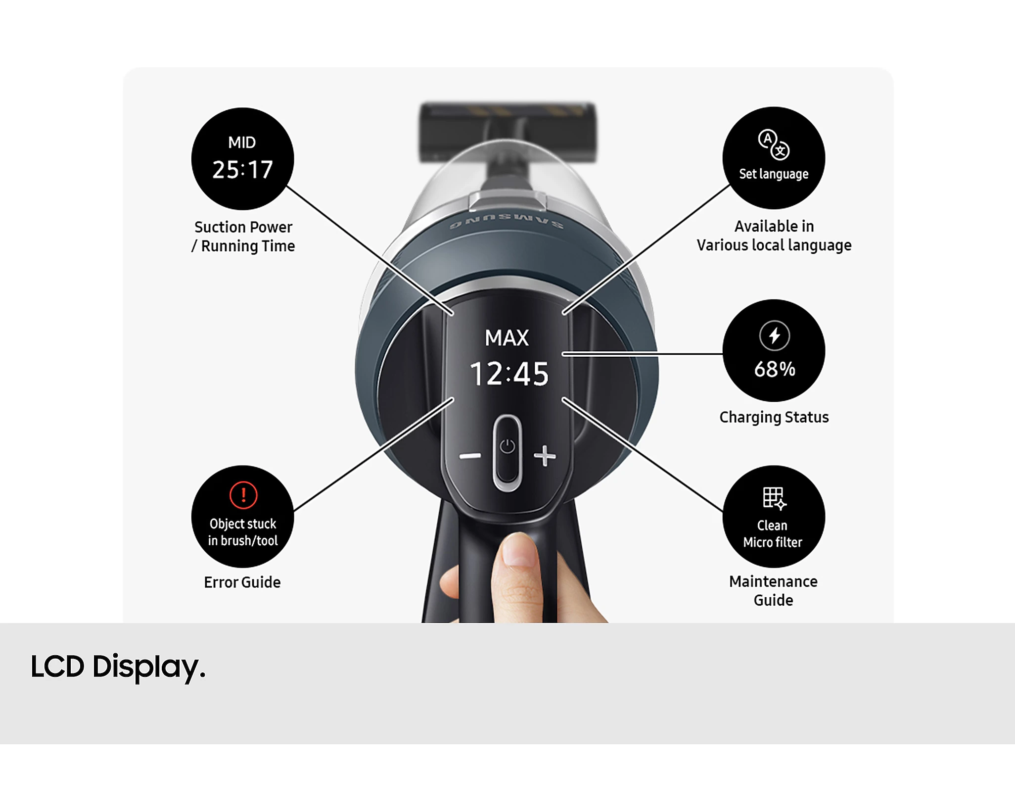 Samsung Bespoke Jet™ AI Cordless Stick Vacuum Cleaner, Max 280W Suction Power With All-in-One Clean Station - Satin Black VS28C9784QK/EU
