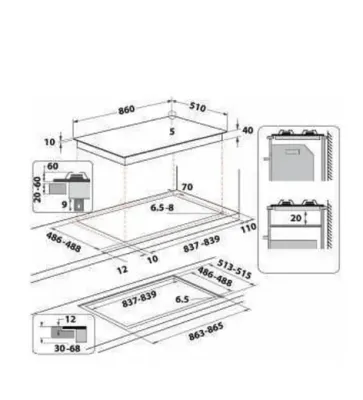 Indesit 90cm Gas on Glass Hob (ING 922 S/BK)