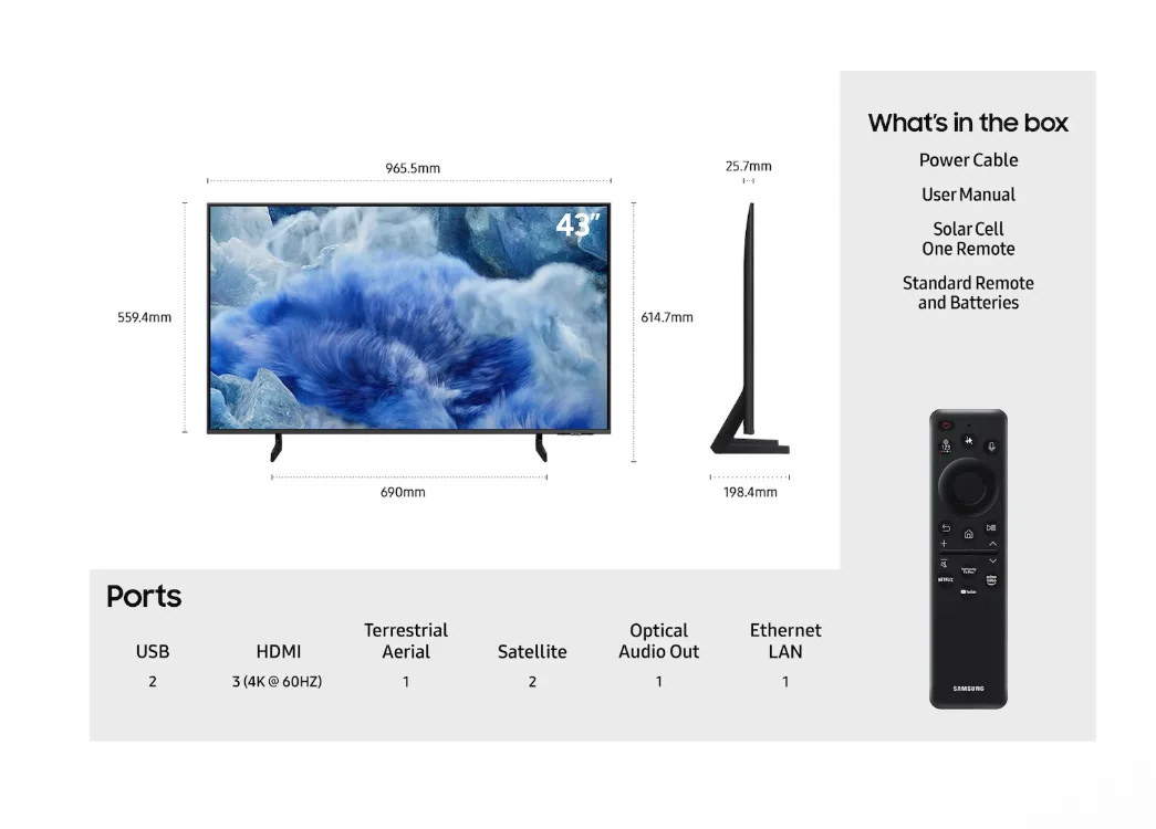 43" QLED Q8F 4K Vision AI Smart TV (2025) - Image 2