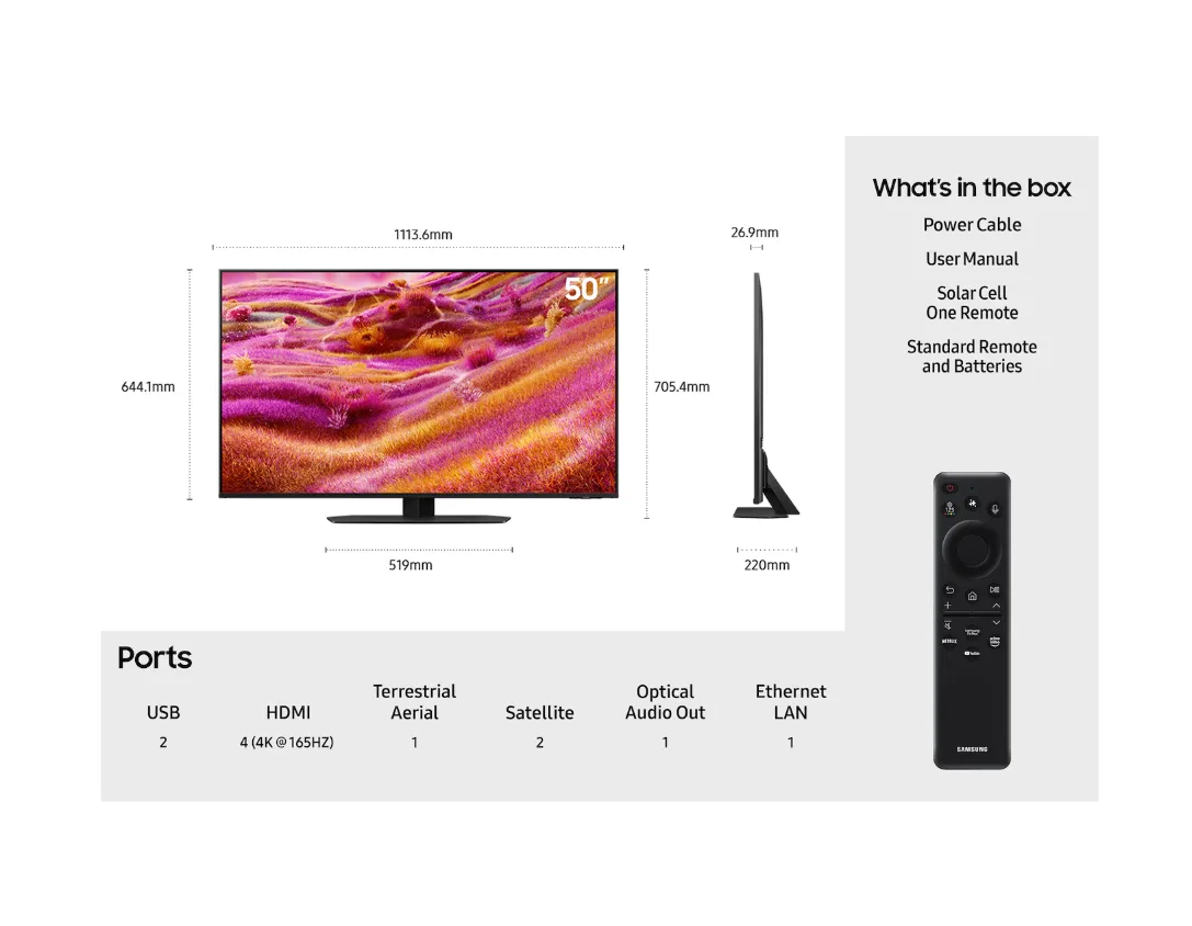 50" QN90F 4K Neo QLED Mini LED Vision AI Smart TV (2025) - Image 2