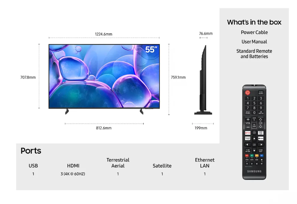 55" Crystal UHD U7000F 4K Smart TV (2025) - Image 2