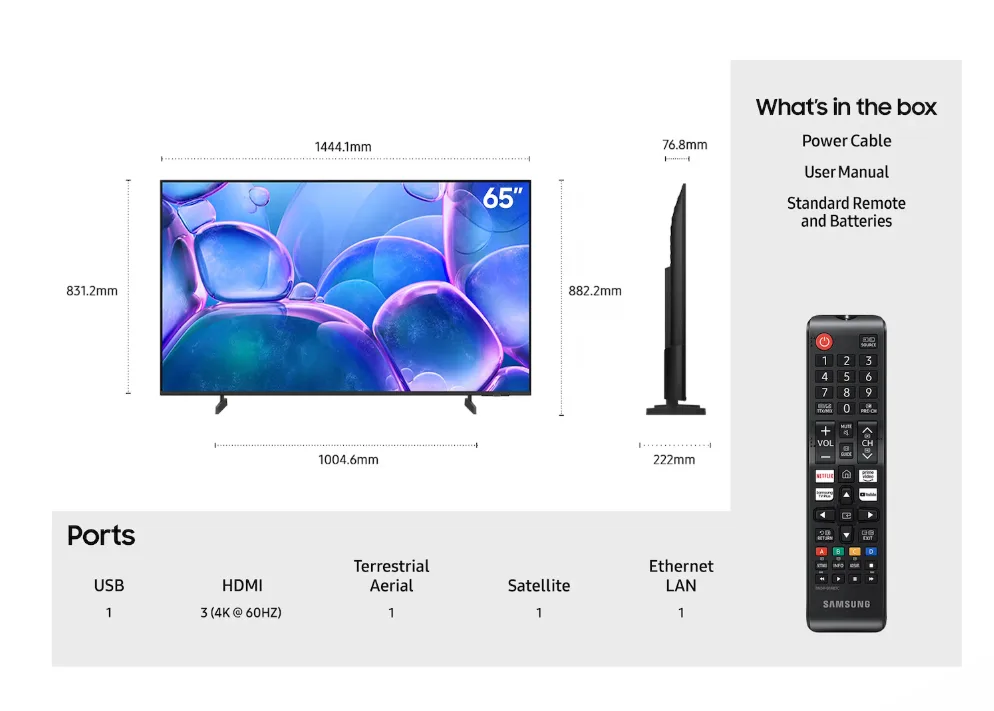 65" U7000F 4K Crystal UHD Smart TV (2025) - Image 2