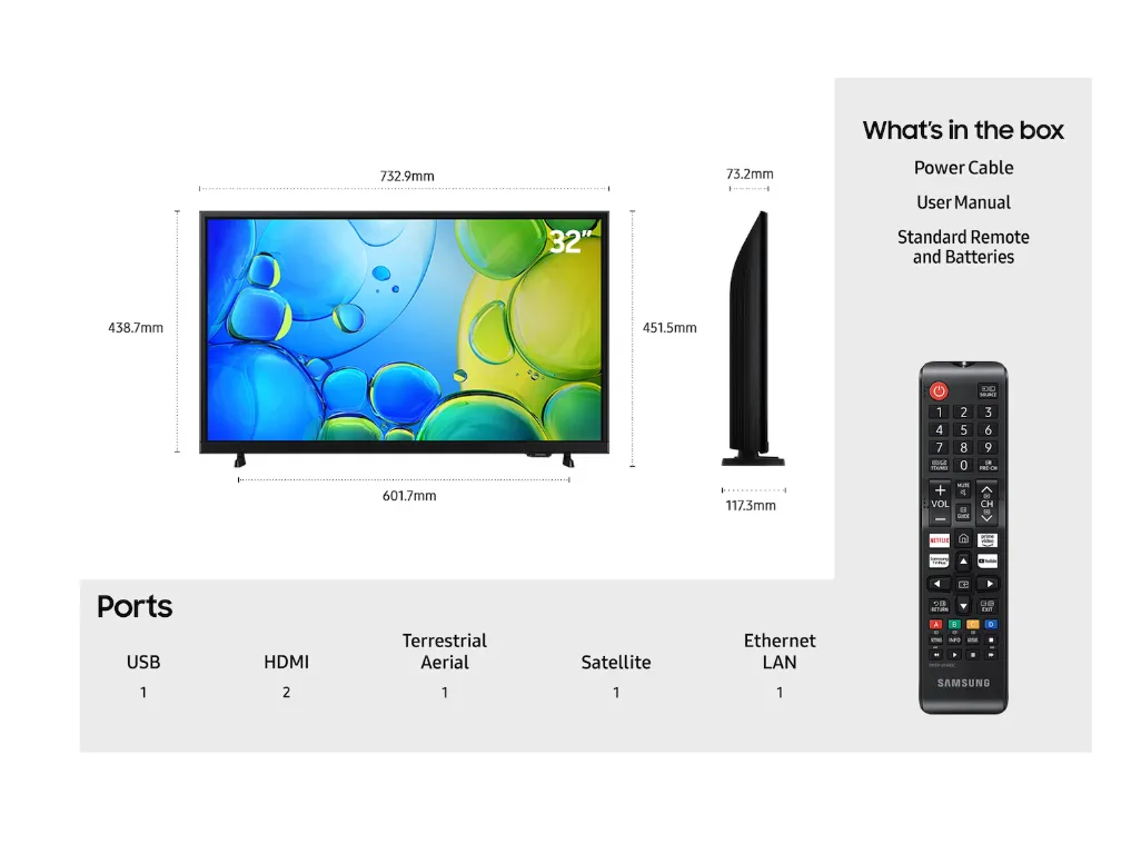 SAMSUNG 32" F6000 Full HD HDR Smart LED TV (2025) - Image 2