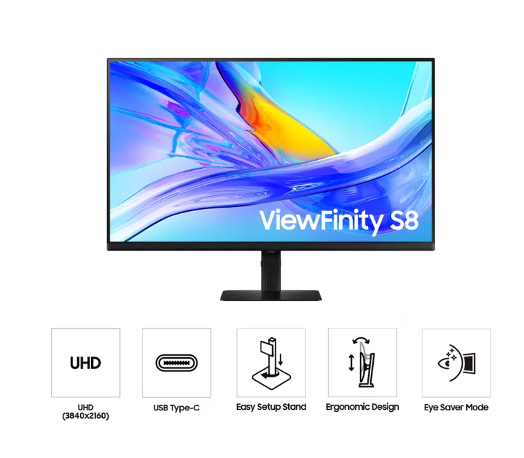SAMSUNG 27" ViewFinity S8 (S80UD) 4K UHD USB-C Monitor - Image 2