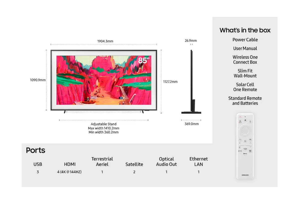 SAMSUNG 85" The Frame (LS03F) 4K QLED Smart Art TV (2025) - Image 3