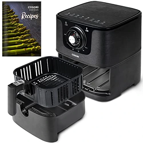 COSORI CO137-AF Air Fryer 30 Recipes Cookbook Included,3.5 L Hot Air Fryers Cooker Oil Free with Dual Knob Control for Timer & Temperature,Indicator Light, Nonstick Basket,1500 W, Silver Black - Image 3